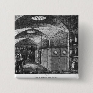 Basement of the Bank of France in Paris, 1897 2 Inch Square Button