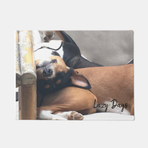 Basenji and lazy days! doormat