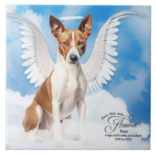 Basenji Angel Dog Personalized Pet Memorial Tile