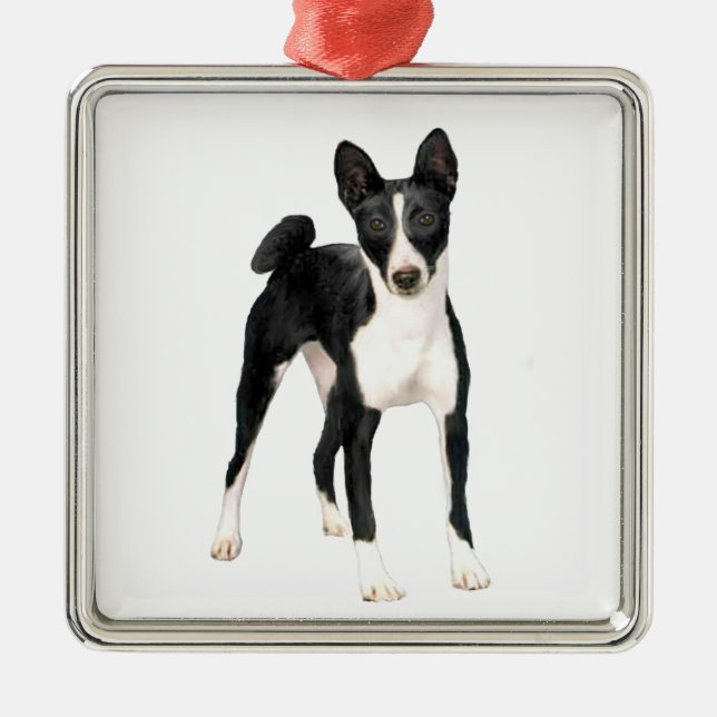 Basenji (B) - black and white Metal Ornament (Front)