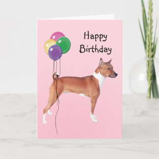 Basenji, Birthday Balloons Card