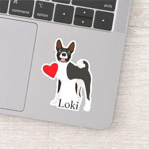 Basenji Black and White Personalized Name Cute