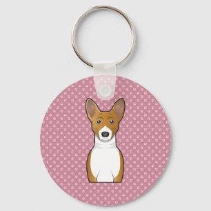Basenji Cartoon Keychain