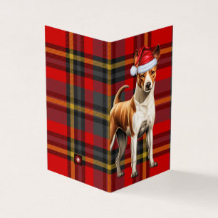 Basenji Chien de Noël Rouge et Vert Vacances Plaid