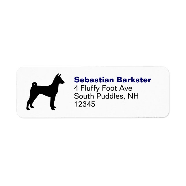Basenji Chien race Silhouette retour Adresse Étiqu (Devant)