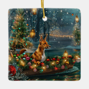 Basenji Christmas Festive Voyage Ceramic Ornament