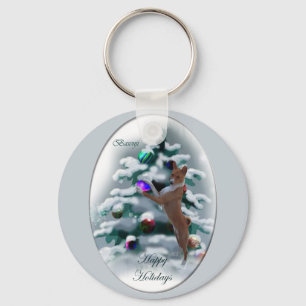 Basenji Christmas Gifts Keychain