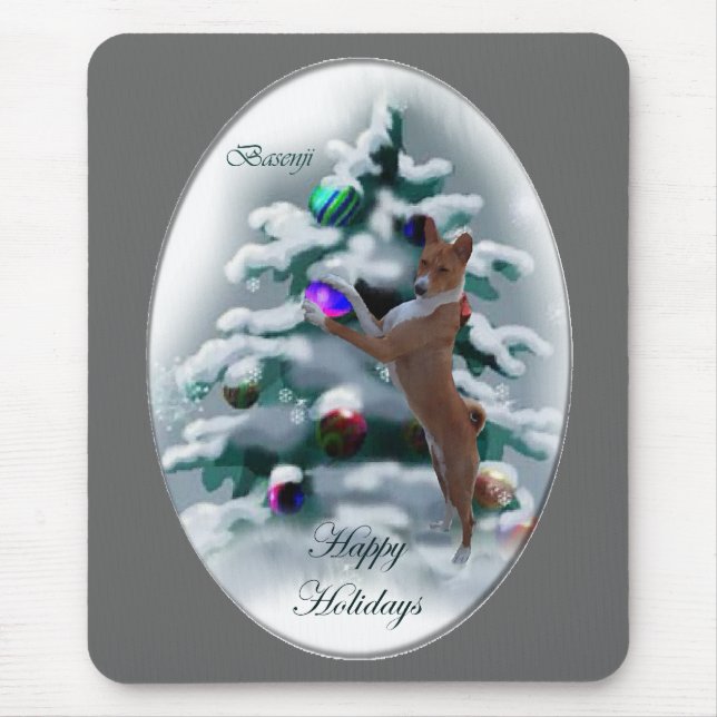Basenji Christmas Gifts Mouse Pad (Front)