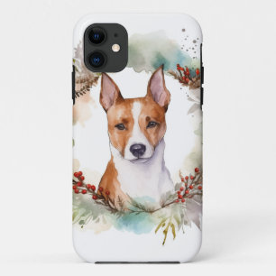 Basenji Christmas Wreath Festive Pup iPhone 11 Case