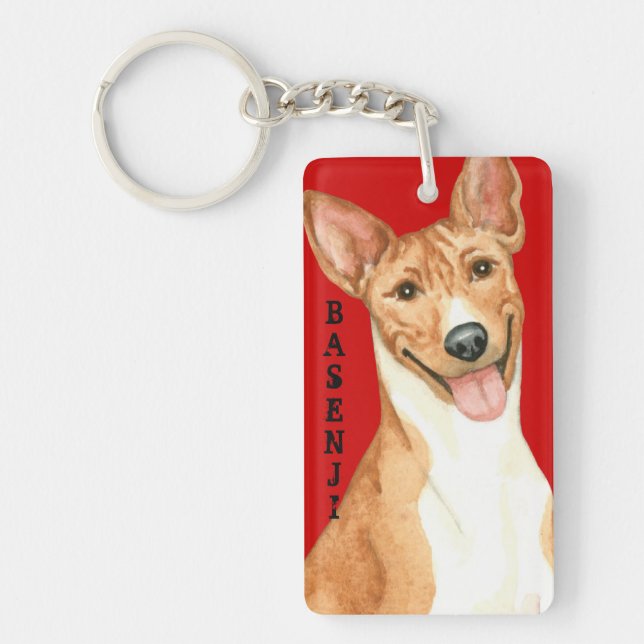 Basenji Colour Block Keychain (Front)