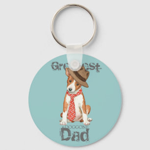 Basenji Dad Keychain