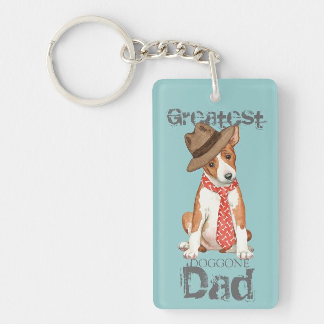 Basenji Dad Keychain (Front)