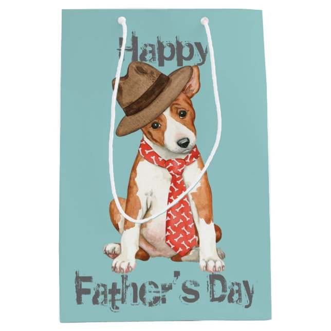 Basenji Dad Medium Gift Bag (Front)