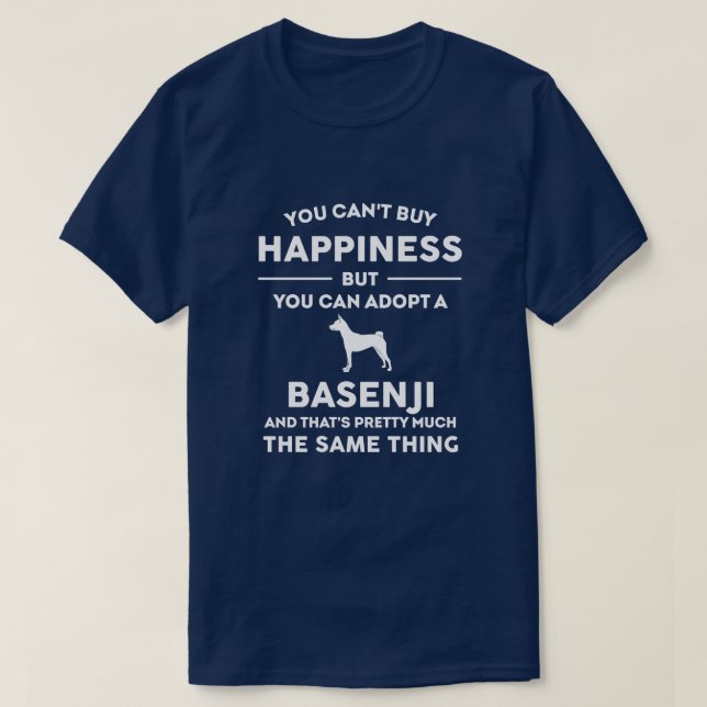 Basenji dog breed adoption happiness T-Shirt (Design Front)