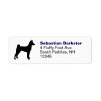 Basenji Dog Breed Silhouette Return Address Labels