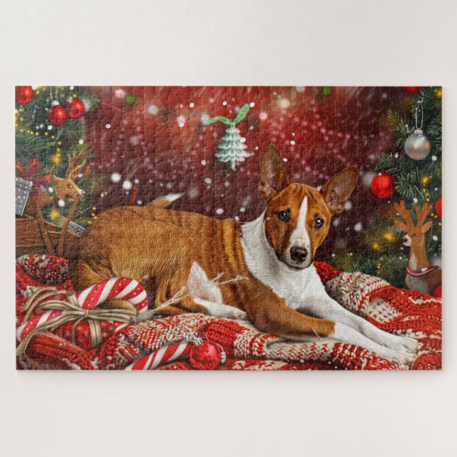 Basenji Dog Christmas Festive  Jigsaw Puzzle (Horizontal)