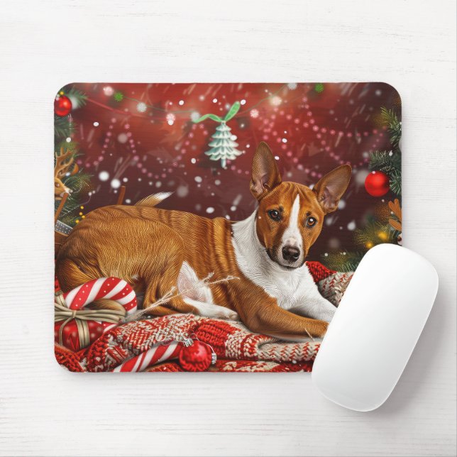 Basenji Dog Christmas Festive  Mouse Pad (With Mouse)