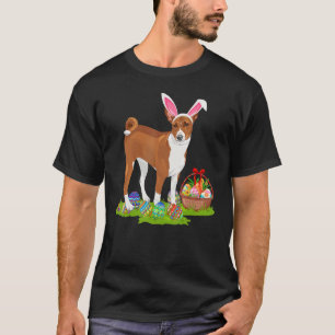 Basenji Dog Easter Egg Hunting Bunny Basenji Easte T-Shirt