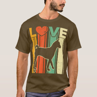 Basenji dog owner funny pet loverLOVE RETRO art T-Shirt