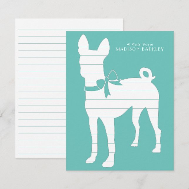 Basenji Dog Puppy Thank You Card (Front/Back)