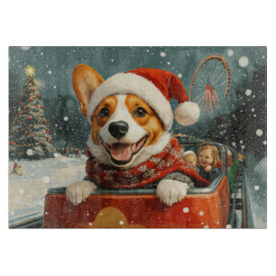 Basenji Dog Roller Coaster Christmas Cutting Board