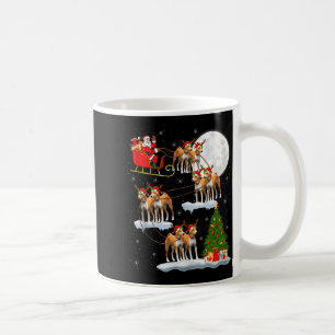 Basenji Dog Santa Sleigh Flying Funny Magical Chri Coffee Mug