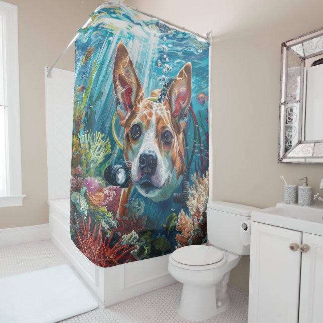Basenji Dog Scuba Diving Underwater (In Situ)