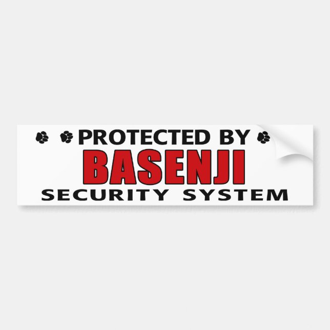 Basenji Dog Security Bumper Sticker (Front)