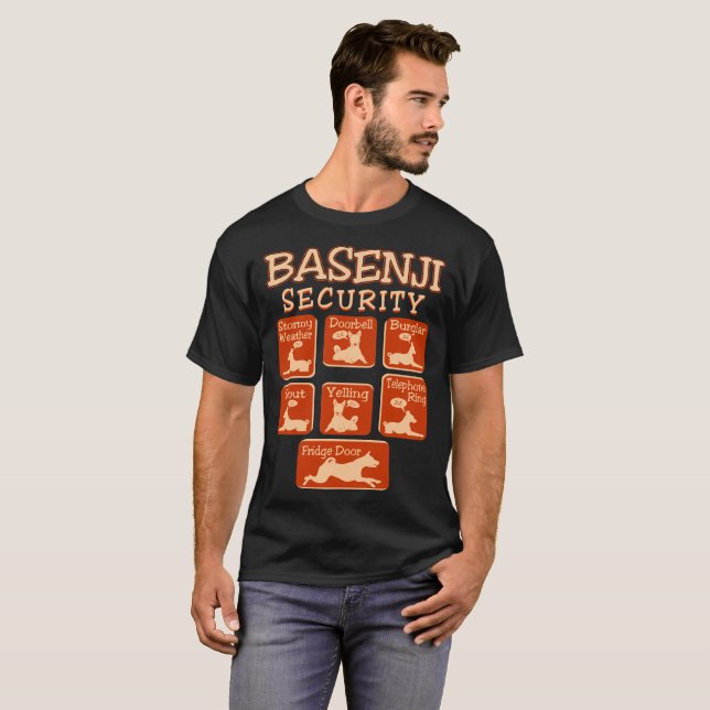 Basenji Dog Security Pets Love Funny Tshirt (Front Full)