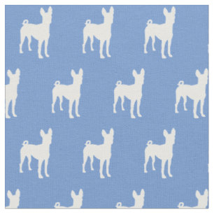 Basenji Dog Silhouette Pet Light Blue Fabric