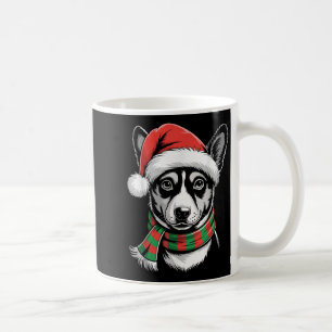 Basenji Dog Xmas Santa Hat Scarf Christmas Costume Coffee Mug