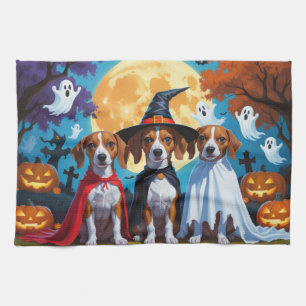 Basenji Dogs Pumpkin Halloween Funny Kitchen Towel