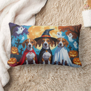 Basenji Dogs Pumpkin Halloween Funny Lumbar Pillow