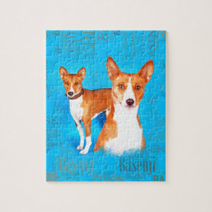 Basenji dogs  with Word cloud Pattern Jigsaw Puzzle