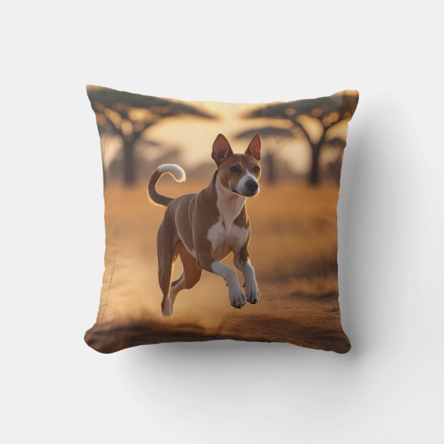 Basenji Elegant Throw Pillow (Front)