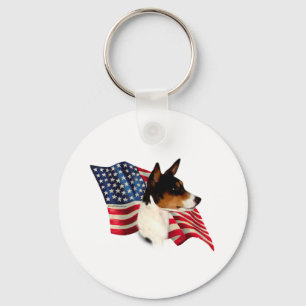 Basenji Flag Keychain