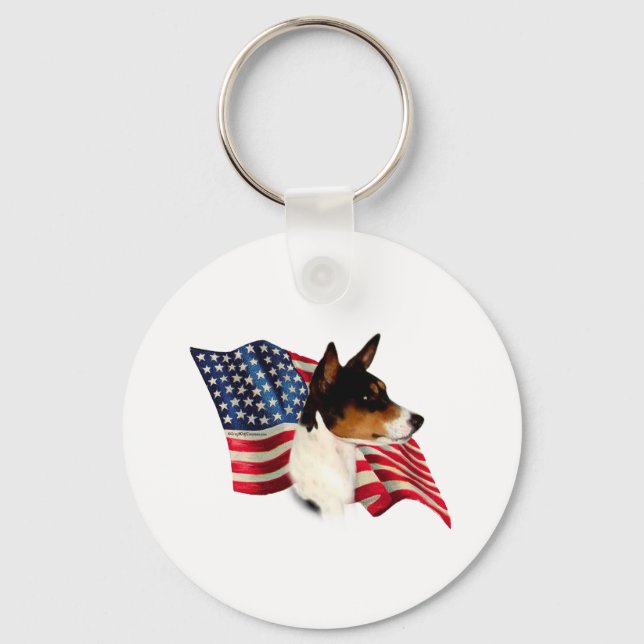 Basenji Flag Keychain (Front)