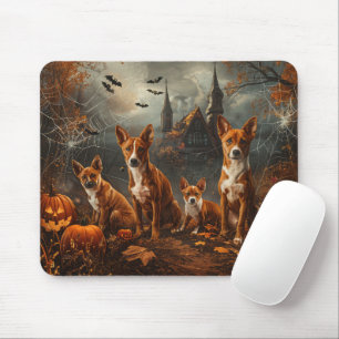 Basenji Halloween Night Doggy Delight  Mouse Pad