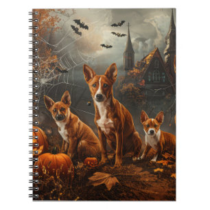 Basenji Halloween Night Doggy Delight  Notebook