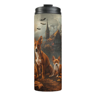 Basenji Halloween Night Doggy Delight  Thermal Tumbler