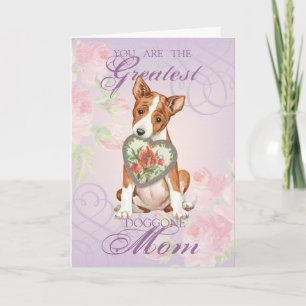 Basenji Heart Mom Card