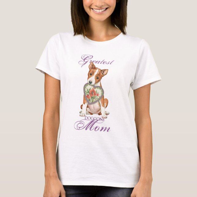 Basenji Heart Mom T-Shirt (Front)