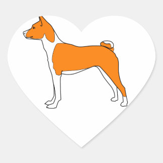 basenji heart sticker
