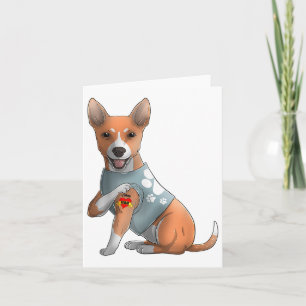 Basenji I Love Mom Tattoo Dog Shirt Funny Mothers Card