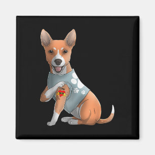 Basenji I Love Mom Tattoo Dog Shirt Funny Mothers Magnet