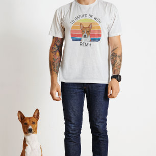 Basenji I'd Rather Be With Personalized Name  T-Shirt
