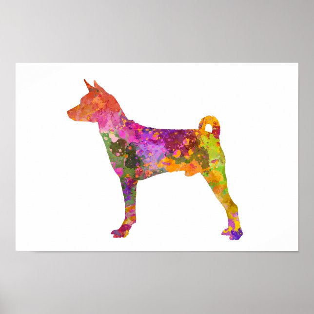 Basenji in watercolor 2 poster (Front)
