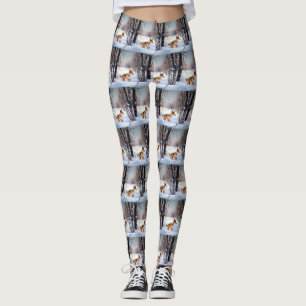 Basenji Let It Snow Christmas  Leggings