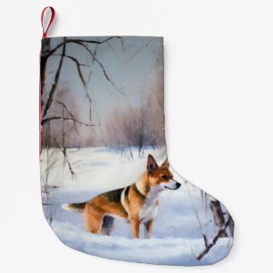 Basenji Let It Snow Christmas Small Christmas Stocking