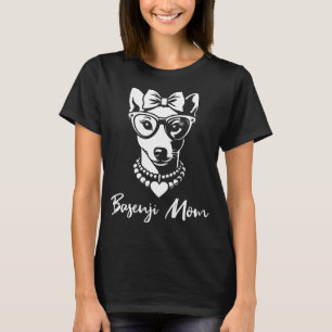 Basenji Mom Dog Glasses Heart T-Shirt